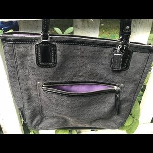 Black Coach Bag w black leather trim